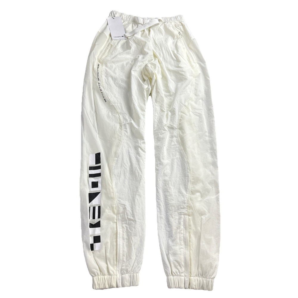 Lacoste Women's Nautical Track Jogging Pants Small 34 White Stretch Pull On